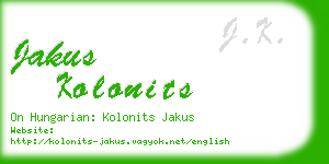 jakus kolonits business card
